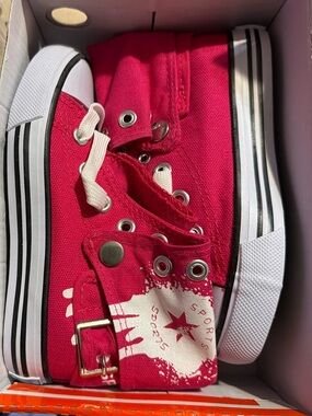 Kids High-Top Canvas Sneakers - Pink